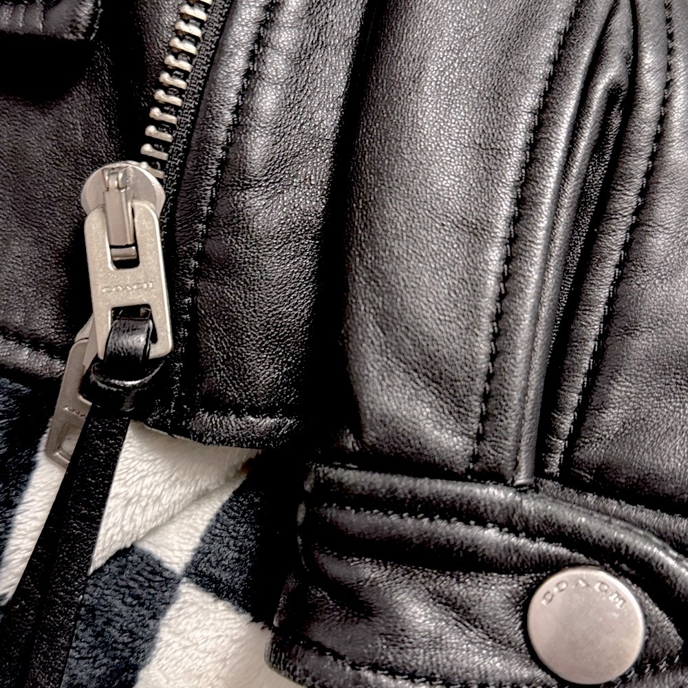 Coach Women's Racer Leather Jacket - Picture 5 of 6